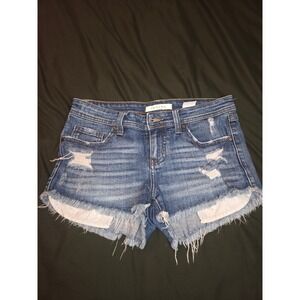 Eunina Pixie Low Rise Cut Off Denim Shorts Women's Size Small Distressed